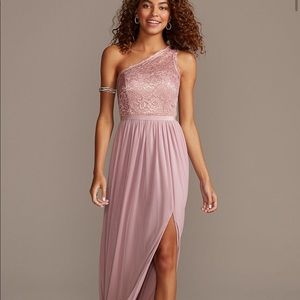 David’s bridal bridesmaid dress rose gold